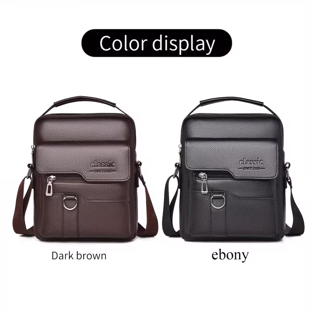 Men Vintage Shoulder Bag Multiple Compartments, Detachable Strap Office or Casual Use Valentine’s Day Gift for Husband or Boyfriend