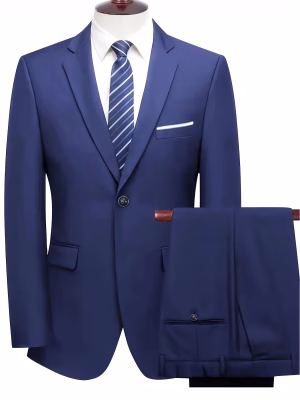 2 Piece Men Suit Set with a Amazing Single-Button Blazer