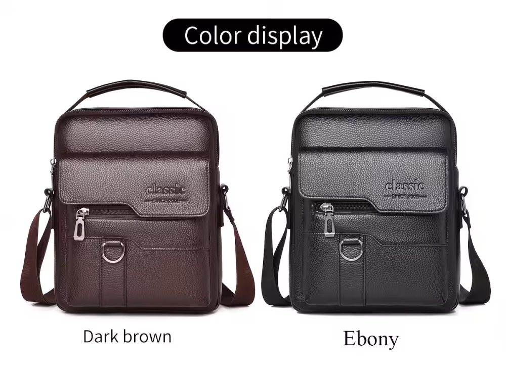 Men Vintage Shoulder Bag Multiple Compartments, Detachable Strap Office or Casual Use Valentine’s Day Gift for Husband or Boyfriend