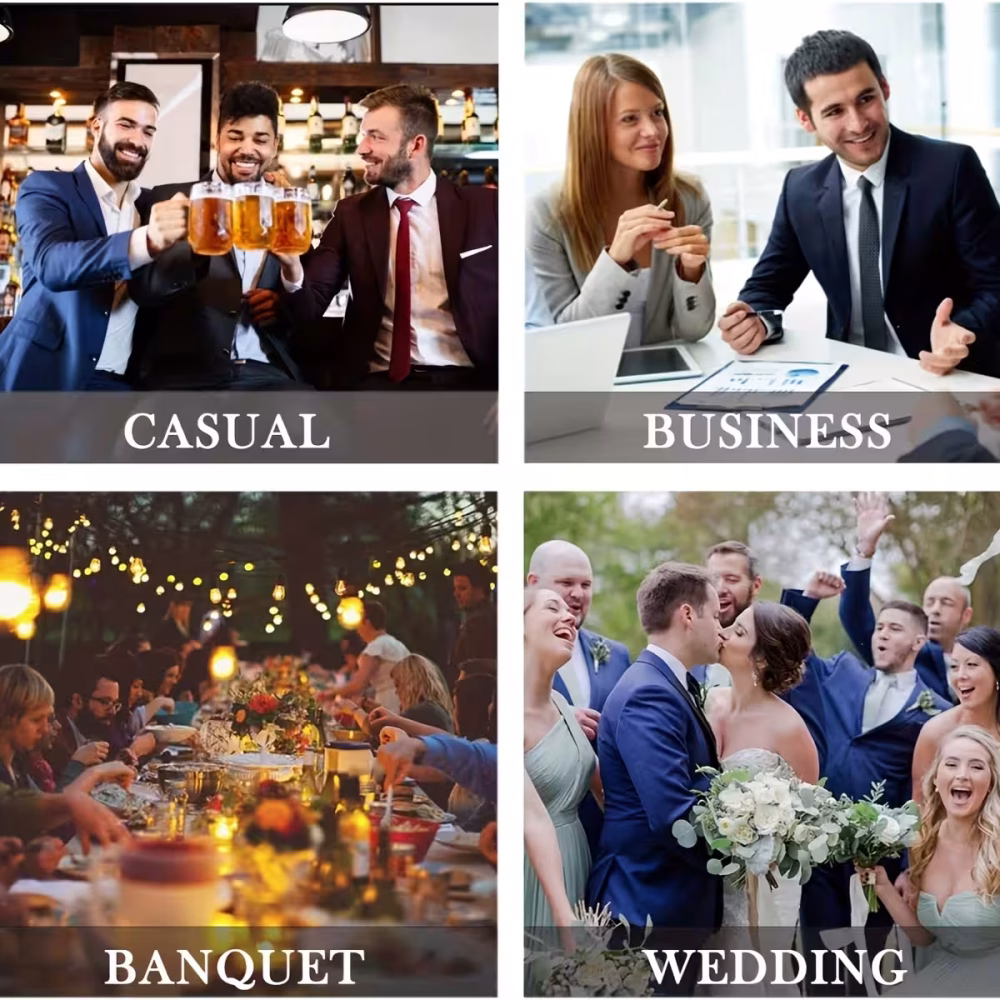 Luxury Men 4‑Piece Plaid Necktie Set Captivating Simple & Elegant