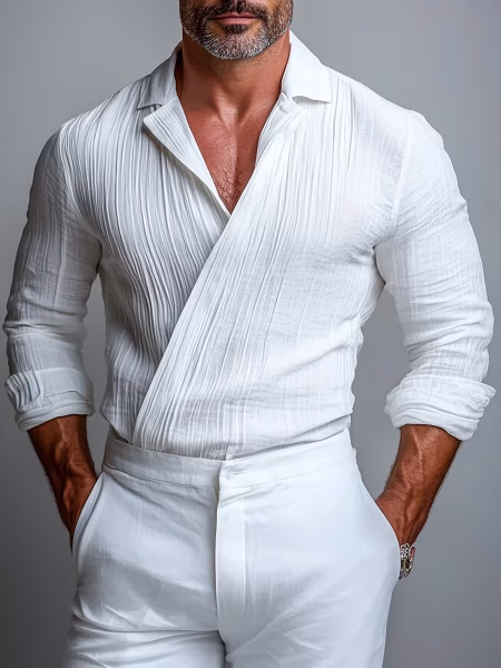 Lightweight Business Shirt for Spring and Summer with a Men’s Modern Button‑Free Design