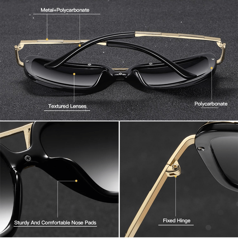 Royal Hot Men Sunglasses Zinc Alloy Large Frame PC Eyewear Classic Outdoor Fishing Driving Casual Mixed Color Decorative