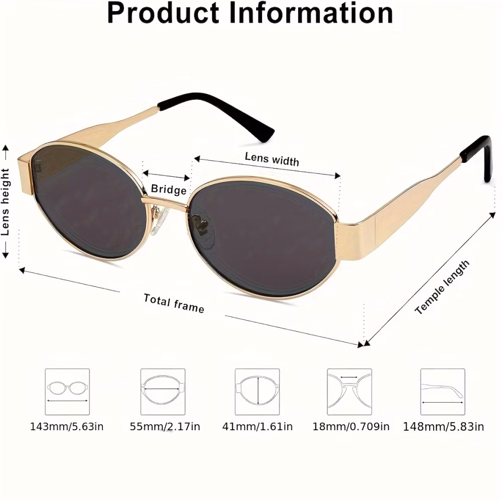 A Pair of Elegant Women Glasses with a Golden Rim – Oval Frame, Metal Hinges, Suitable for Both Casual And Formal Occasions – a Refined Accessory for Parties And Offices, Featuring a Trendy Design, Durable Materials, And a Chic Style