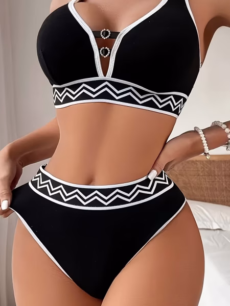 Bikini Set Bra and Panty Full-Body Matching Amazing Low-Rise