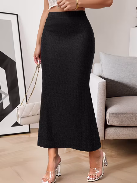 Plus Size Women’s Maxi Skirt Affordable Spring and Autumn Elegant Vintage