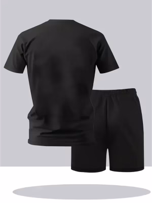 Men T-Shirt Shorts Set 2-Piece Comfortable Ideal Gift for Boyfriend