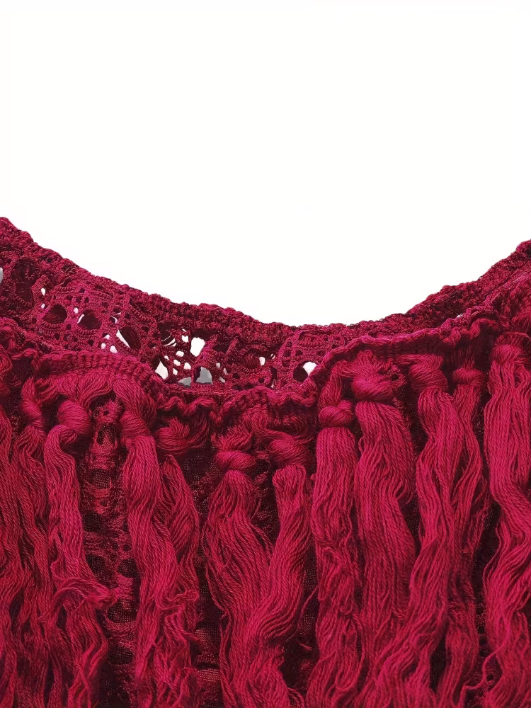 Command Attention 2-Piece Set in This Summer Hollow Mesh Tassel 2-Piece Set Seductive See-Through Design, Bold Feminine Energy and Head-Turning Glamour