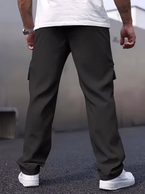 Men Casual Cargo Pants and Fashionable Multi-pocket Workwear Trousers