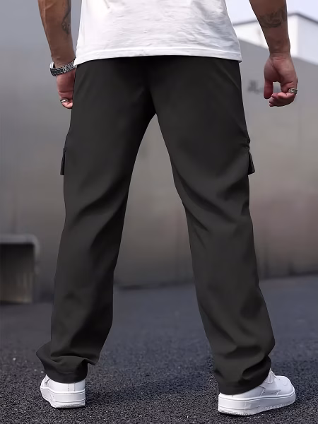 Men Casual Cargo Pants and Fashionable Multi-pocket Workwear Trousers