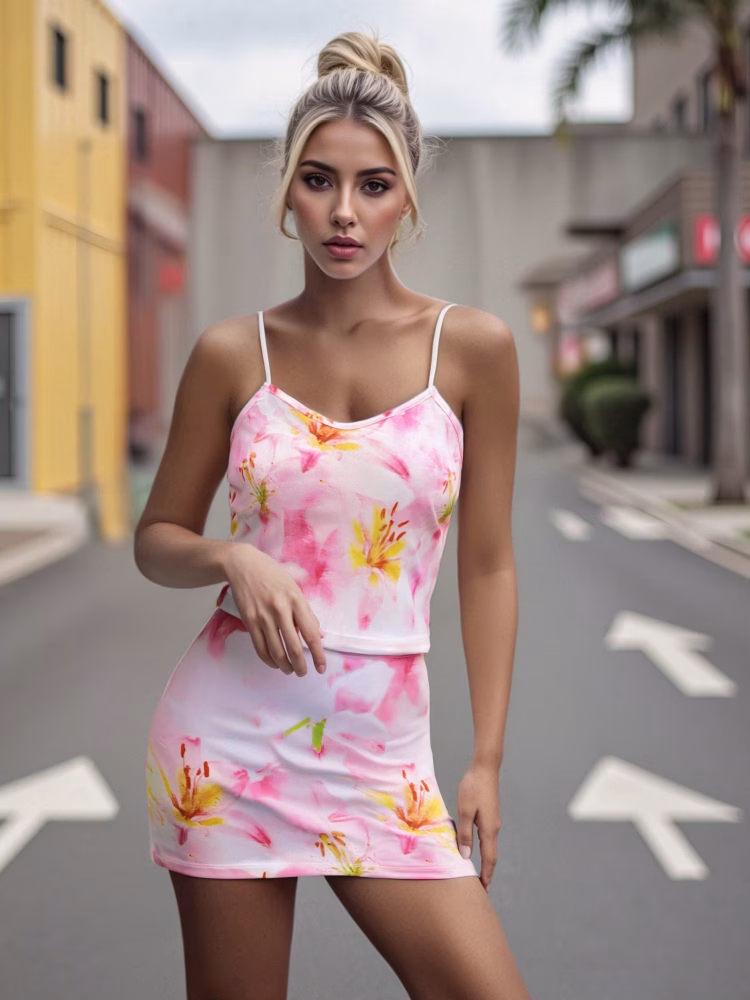 Floral Cami & Skirt Two-Piece Set