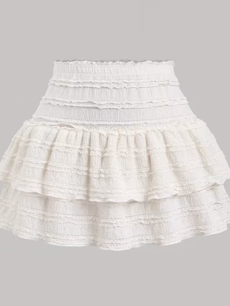 High-Waisted Mini Skirt - White, XS