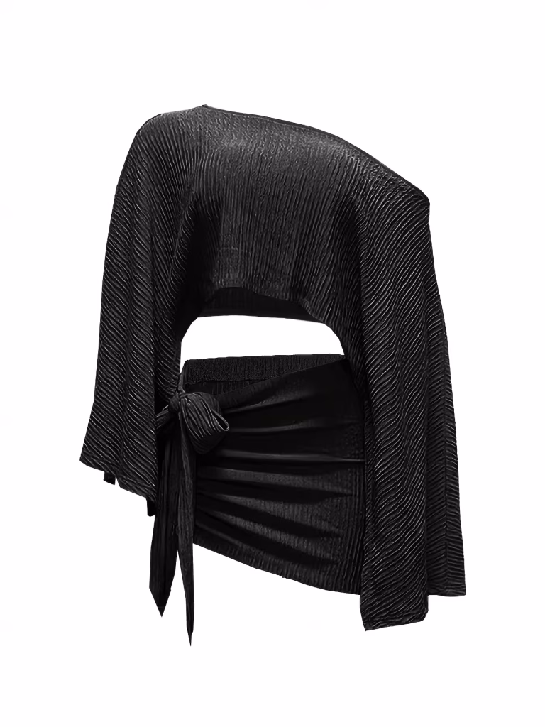 Off-Shoulder Top & Skirt Two-Piece Set