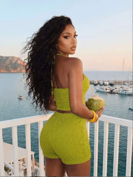 Halter Top & High-Waist Shorts Set