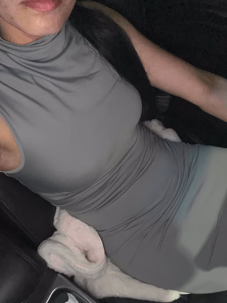 High-Collar Bodycon Maxi Dress