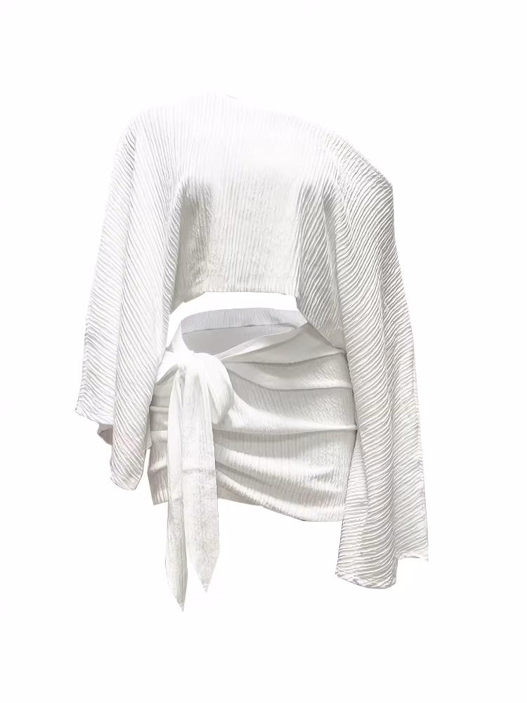 Off-Shoulder Top & Skirt Two-Piece Set