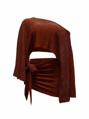Off-Shoulder Top & Skirt Two-Piece Set